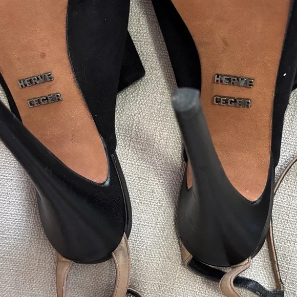 Herve Leger Black Open-Toe Heels - Picture 4 of 5